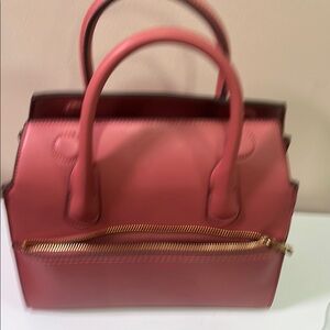 A New Day Pink Satchel with Gold Zipper Detail